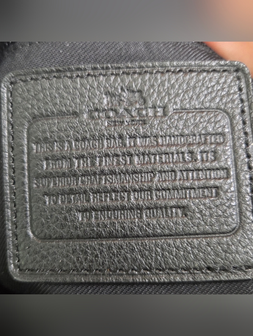 Coach Dufflette Black Pebbled Leather Shoulder Bag - Picture 13 of 16